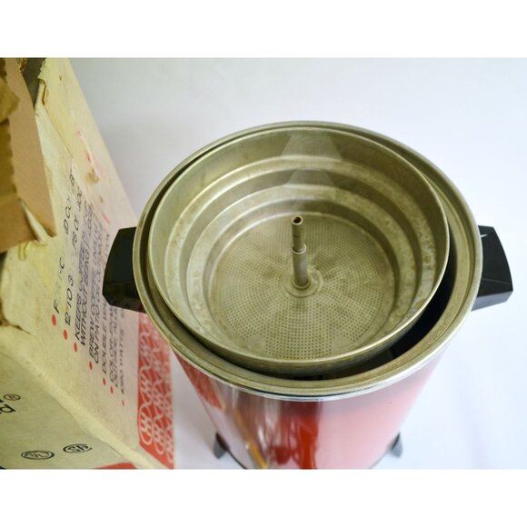 Vintage Westmark West Bend Coffee Percolator Poppy Red 11835 TESTED & WORKS! - Picture 7 of 10